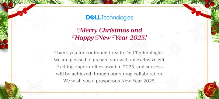 Greeting Card New Year Dell Technologies 14cm x 9.5cm Opt.D v.06 Front