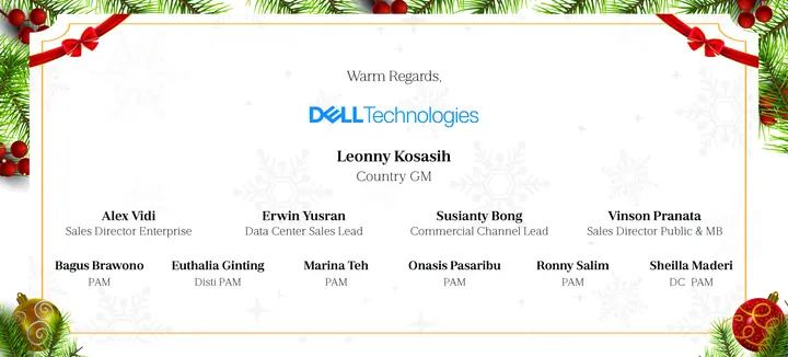 Greeting Card New Year Dell Technologies 14cm x 9.5cm Opt.D v.06 Back