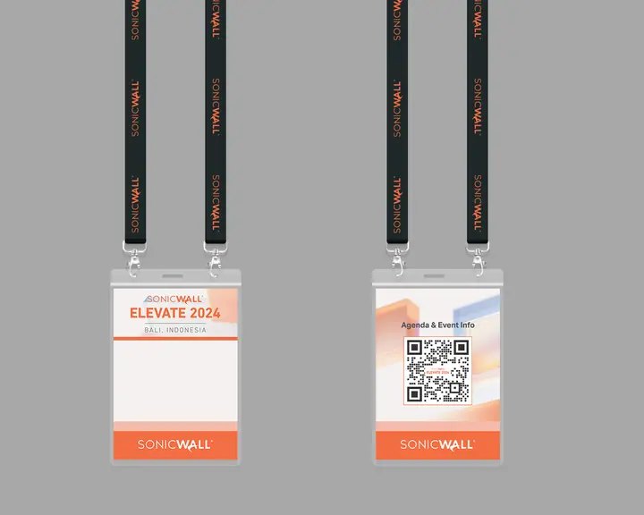 Mockup Name Badge & Lanyard SonicWall Elevate